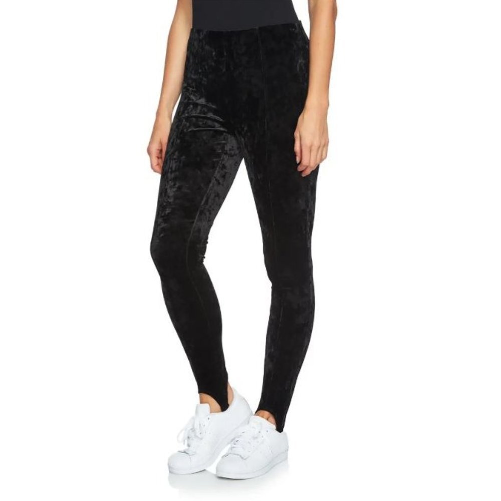 1.state Crushed Velvet Stirrup Leggings